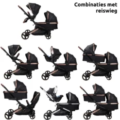 Ding Amigo Black/Rose Tweeling Kinderwagen Incl. 2 Autostoelen DI-191711 20 Ding Amigo Black/Rose Tweeling Kinderwagen Incl. 2 Autostoelen DI-191711 -LiefjesHoek Verkoop ding amigo black rose tweeling kinderwagen incl. 2 autostoelen di 191711 6
