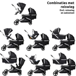 Ding Amigo Black/Silver Tandem Duowagen DI-191704 -LiefjesHoek Verkoop ding amigo black silver tandem duowagen di 191704 1