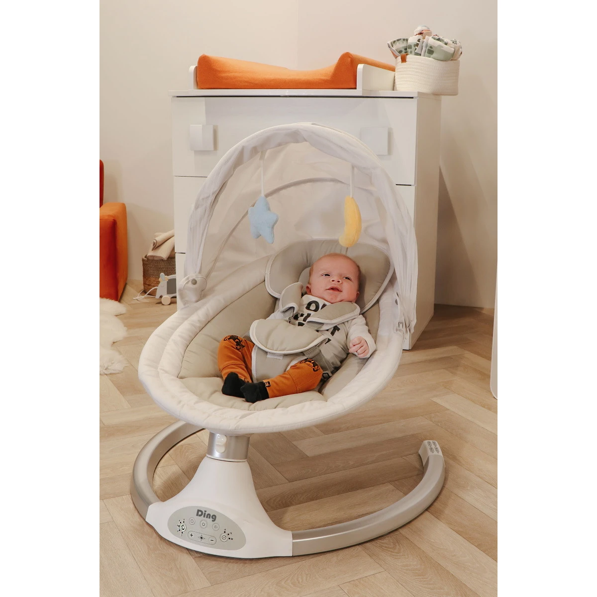 Ding Hugg Silver/White Swing Babyschommel DI-939586 10 Ding Hugg Silver/White Swing Babyschommel DI-939586 - Afbeelding 10