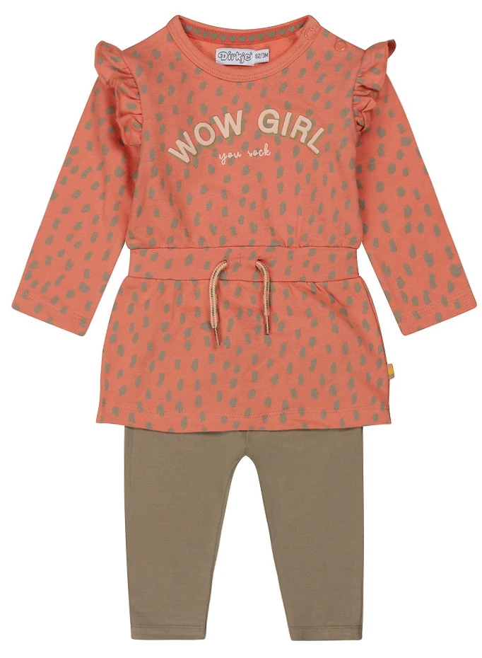 Dirkje Cute Coral Maat 56 Jurkje Met Legging S48387-31 W23