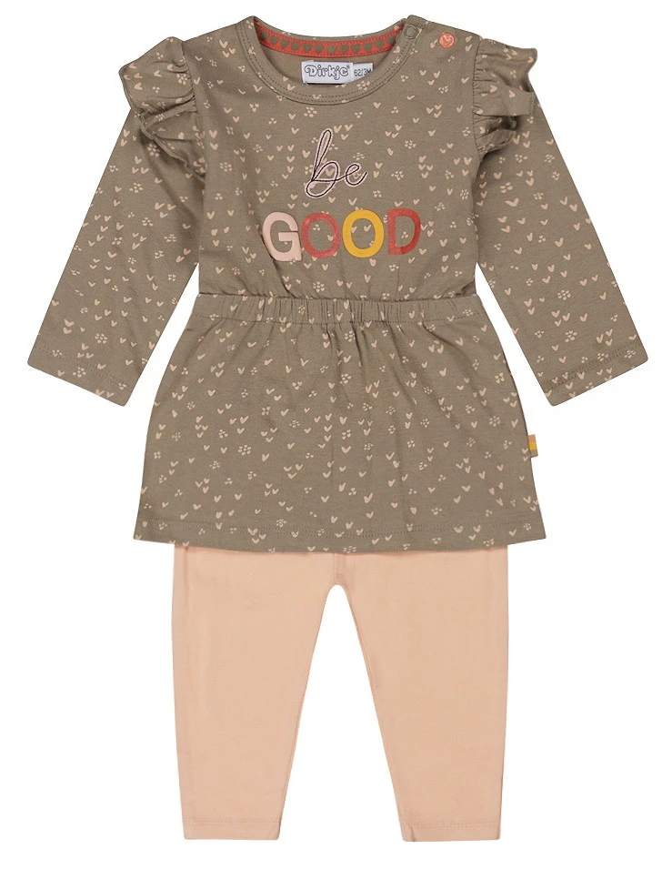 Dirkje Cute Dusty Green Maat 62 Jurkje Met Legging S48383-31 W23