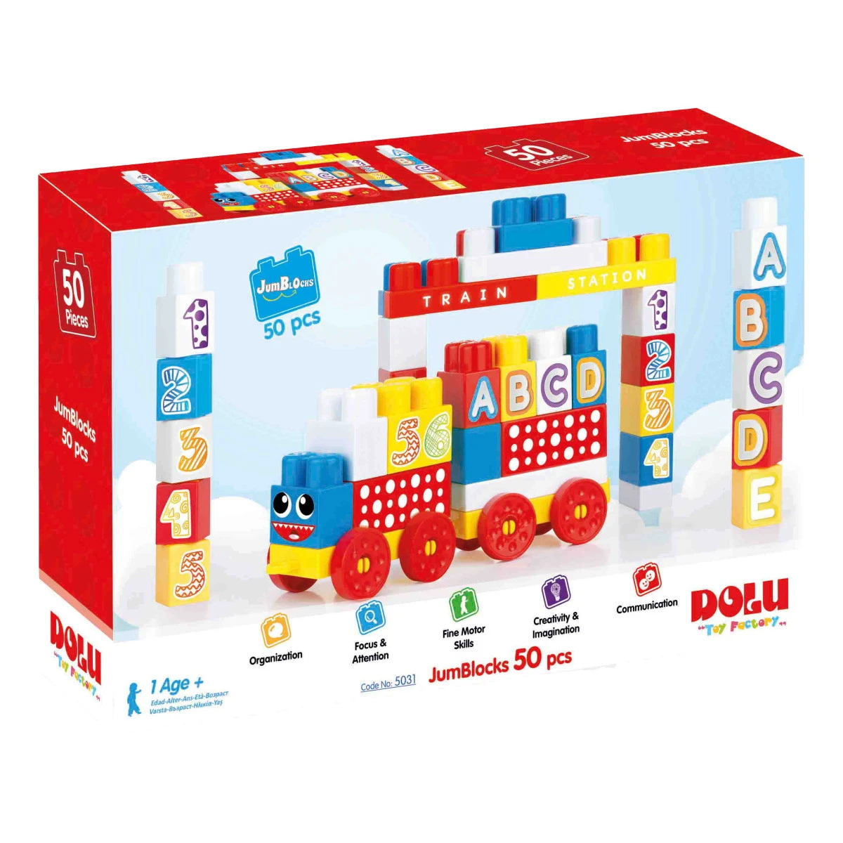 Dolu 50 Stuks Gekleurde Blokken Met Trein 5031 2 Dolu 50 Stuks Gekleurde Blokken Met Trein 5031 - Afbeelding 2