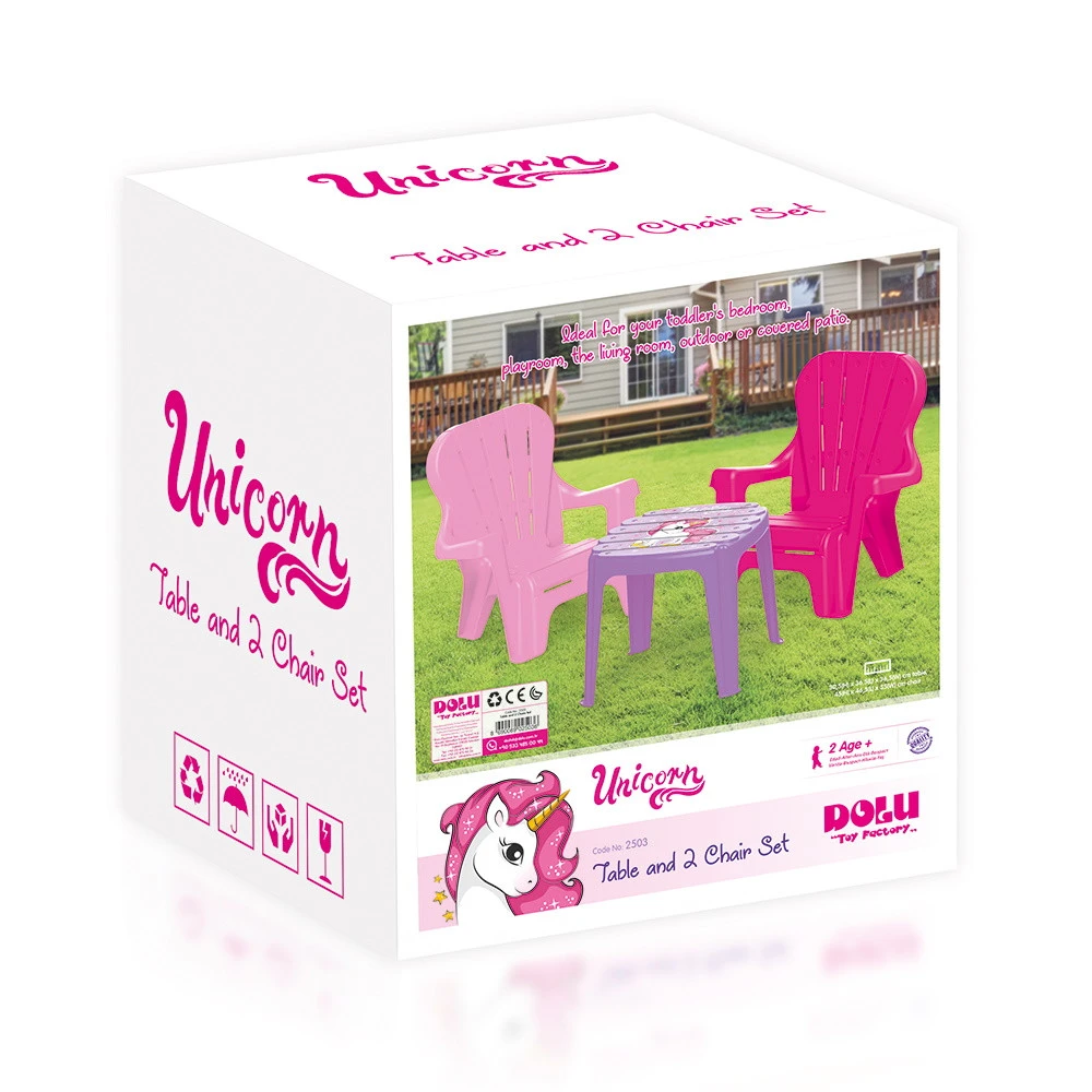 Dolu Unicorn Roze Tafel Met Stoeltjes 2503 - Afbeelding 4