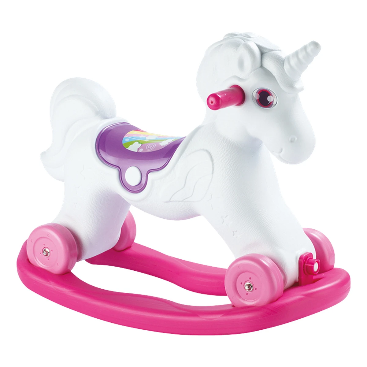 Dolu Unicorn Roze/Wit Hobbelpaard 2509 1 Dolu Unicorn Roze/Wit Hobbelpaard 2509