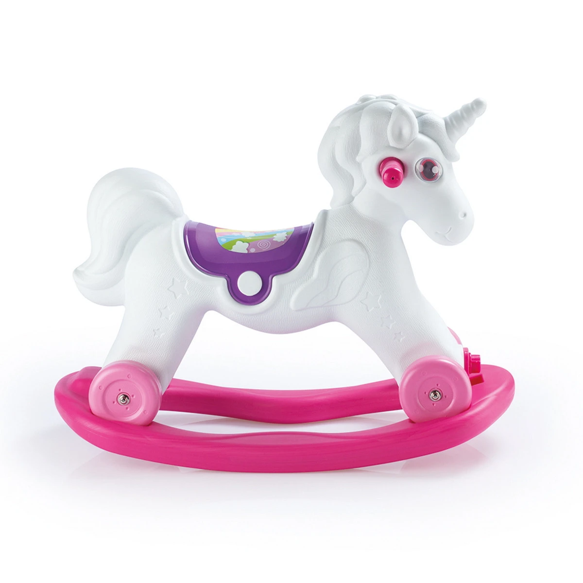 Dolu Unicorn Roze/Wit Hobbelpaard 2509 2 Dolu Unicorn Roze/Wit Hobbelpaard 2509 - Afbeelding 2
