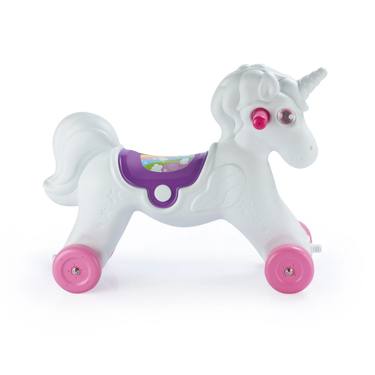 Dolu Unicorn Roze/Wit Hobbelpaard 2509 4 Dolu Unicorn Roze/Wit Hobbelpaard 2509 - Afbeelding 4
