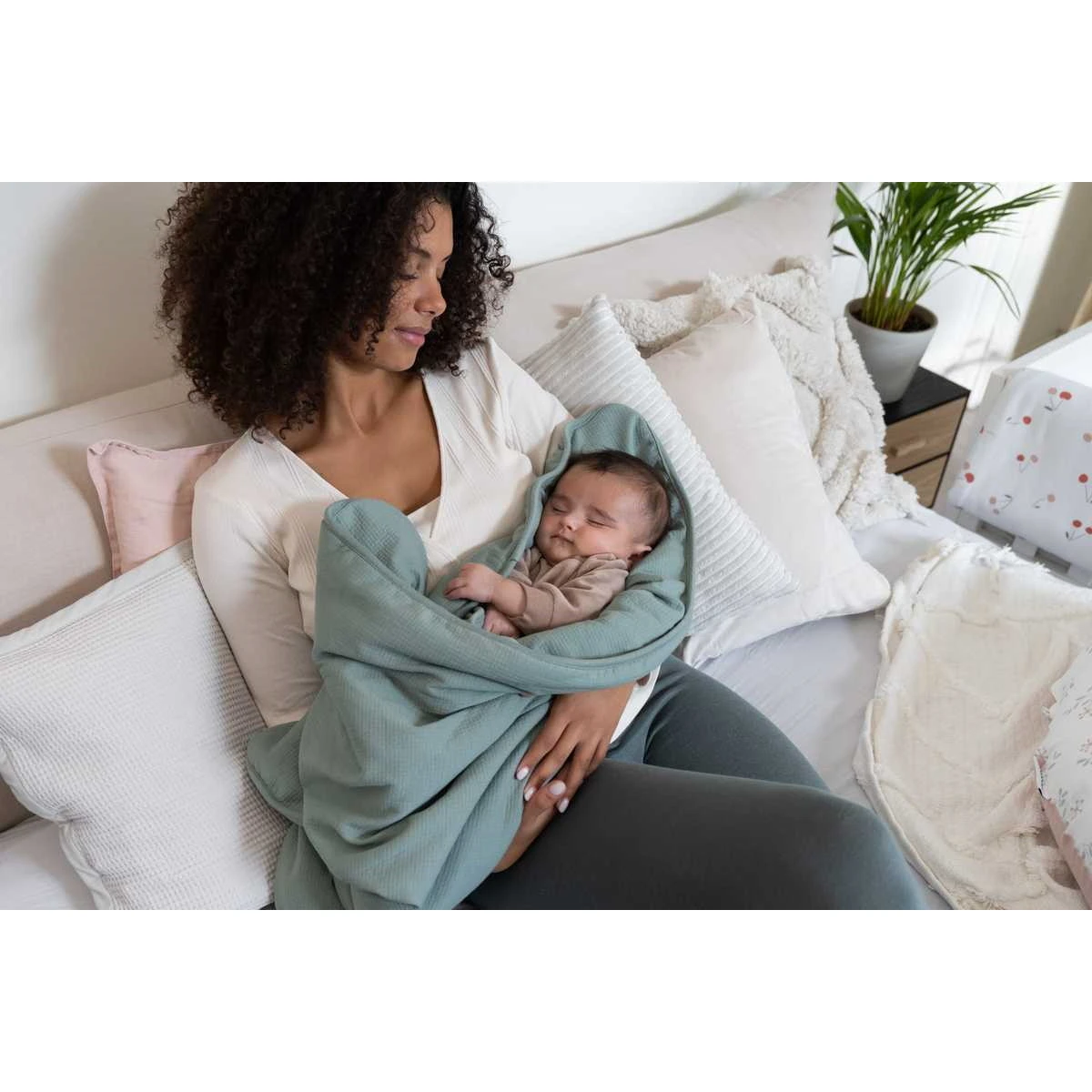 Doomoo Dream Tetra Jersey Green 75 X 100 Cm Wiegdeken DS33 - Afbeelding 3