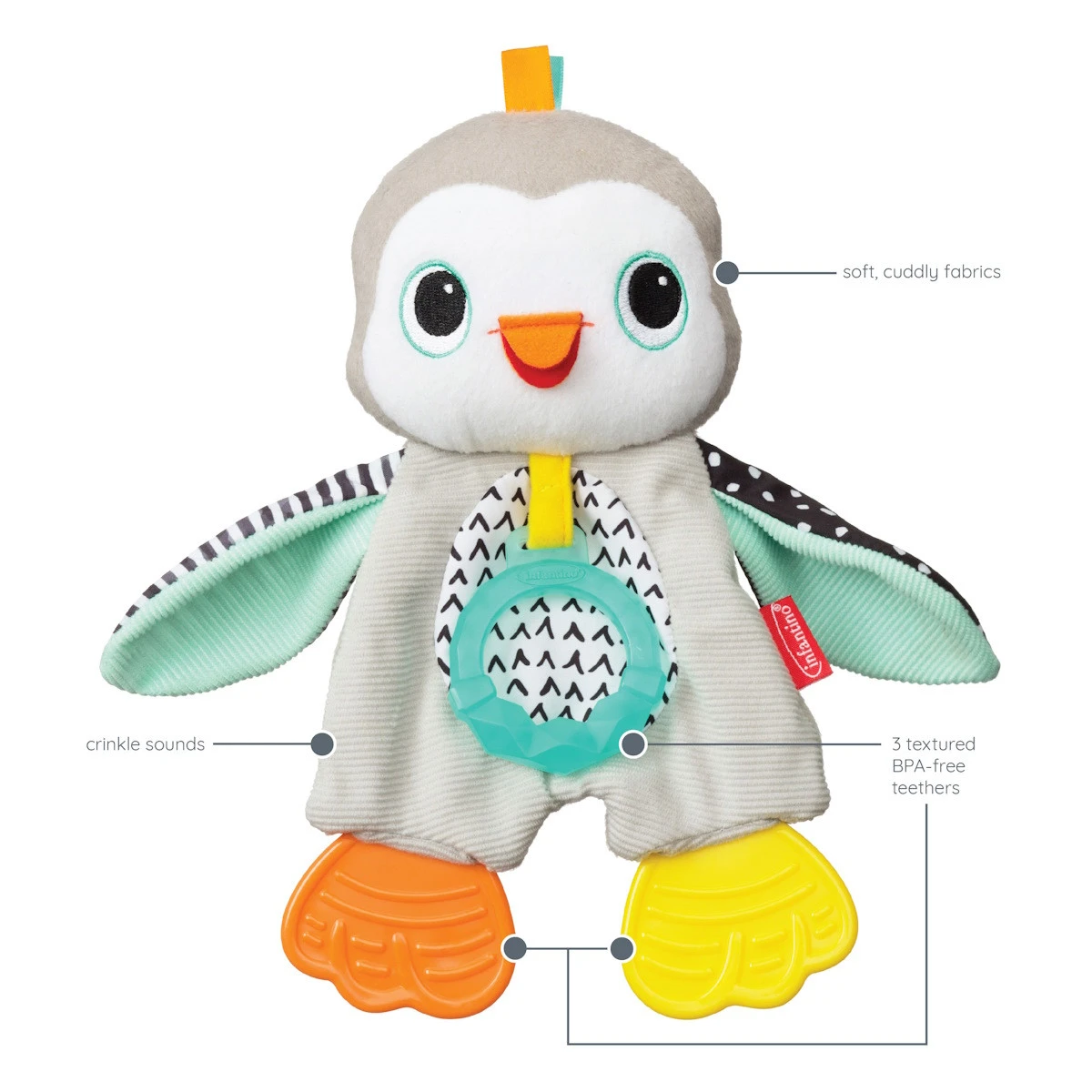 Infantino Cuddly Pinguin Bijtspeeltje BK-316329 7 Infantino Cuddly Pinguin Bijtspeeltje BK-316329 - Afbeelding 7