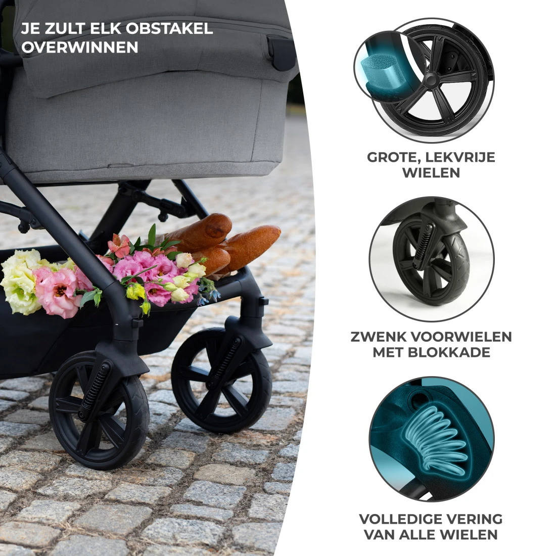 Kinderkraft A-Tour Dark Grey 3-in-1 Kinderwagen Incl. Autostoel KSATOU00DGR3000 10 Kinderkraft A-Tour Dark Grey 3-in-1 Kinderwagen Incl. Autostoel KSATOU00DGR3000 - Afbeelding 10