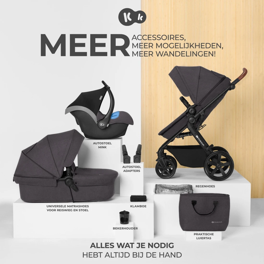 Kinderkraft A-Tour Dark Grey 3-in-1 Kinderwagen Incl. Autostoel KSATOU00DGR3000 13 Kinderkraft A-Tour Dark Grey 3-in-1 Kinderwagen Incl. Autostoel KSATOU00DGR3000 - Afbeelding 13