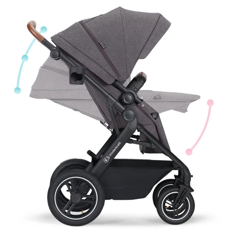 Kinderkraft B-Tour Ash Grey 3-in-1 Combi Kinderwagen Incl. Autostoel KSBTOU00DGR3000 10 Kinderkraft B-Tour Ash Grey 3-in-1 Combi Kinderwagen Incl. Autostoel KSBTOU00DGR3000 - Afbeelding 10
