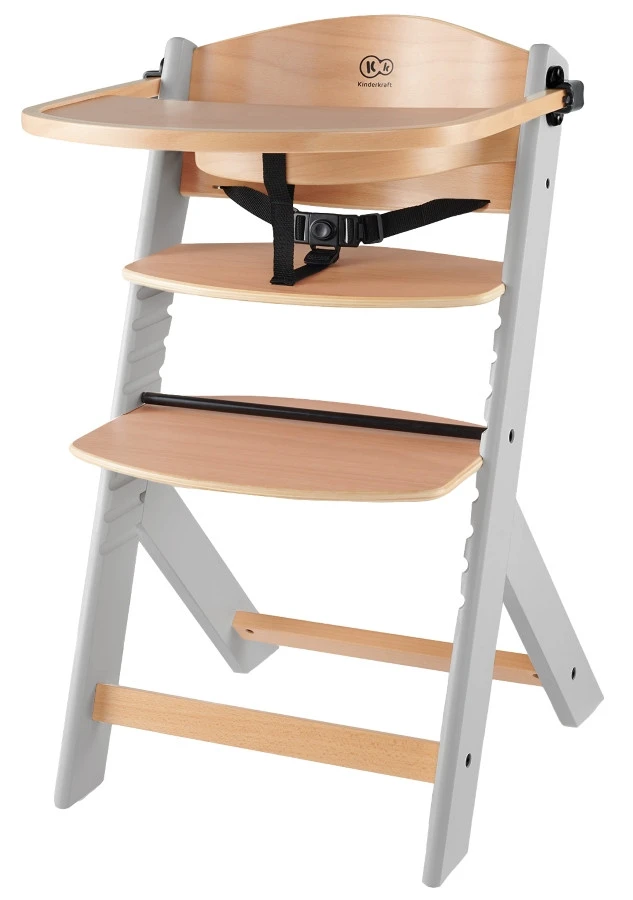 Kinderkraft Enock Grijs/Naturel Houten Meegroei Kinderstoel KKKENOCGRY0000 1 Kinderkraft Enock Grijs/Naturel Houten Meegroei Kinderstoel KKKENOCGRY0000