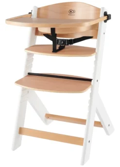 Kinderkraft Enock Wit/Naturel Houten Meegroei Kinderstoel KKKENOCWHT0000