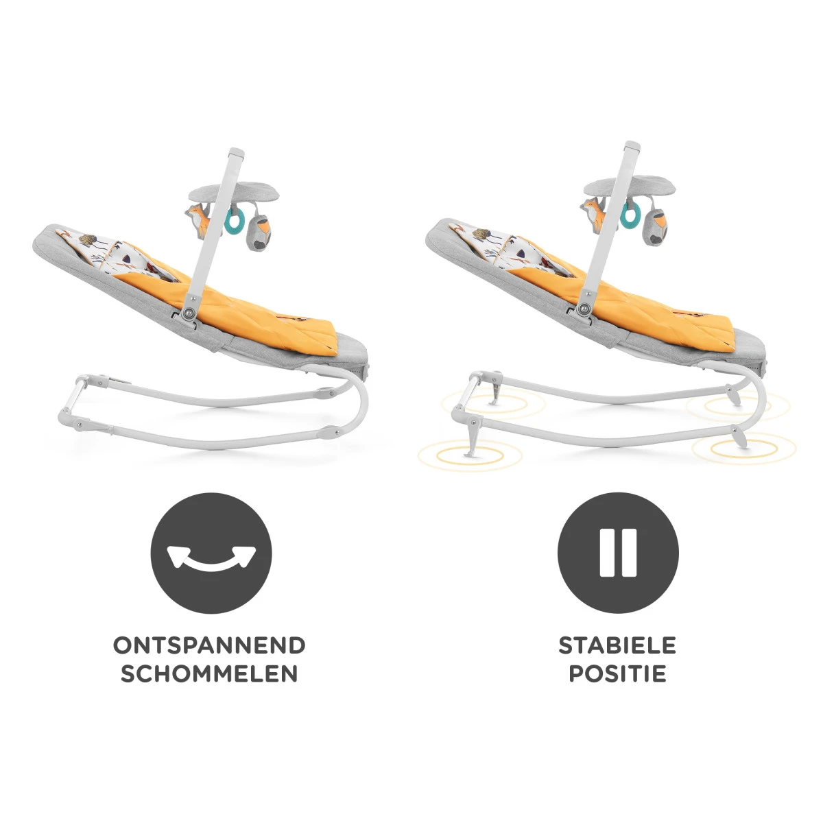 Kinderkraft Felio 2 Forest Yellow Bouncer Wipstoel KBFELI20YEL0000 4 Kinderkraft Felio 2 Forest Yellow Bouncer Wipstoel KBFELI20YEL0000 - Afbeelding 4