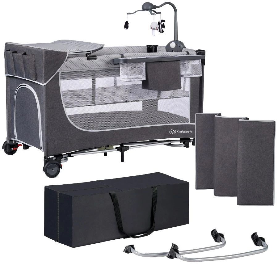 Kinderkraft Leody Grey Campingbed Met Accessoires KCLEOD00GRY00AC 2 Kinderkraft Leody Grey Campingbed Met Accessoires KCLEOD00GRY00AC - Afbeelding 2