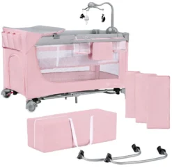Kinderkraft Leody Pink Campingbed Met Accessoires KCLEOD00PNK00AC