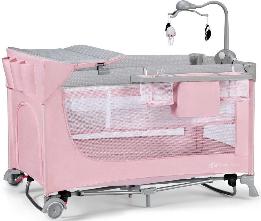 Kinderkraft Leody Pink Campingbed Met Accessoires KCLEOD00PNK00AC 4 Kinderkraft Leody Pink Campingbed Met Accessoires KCLEOD00PNK00AC - Afbeelding 4