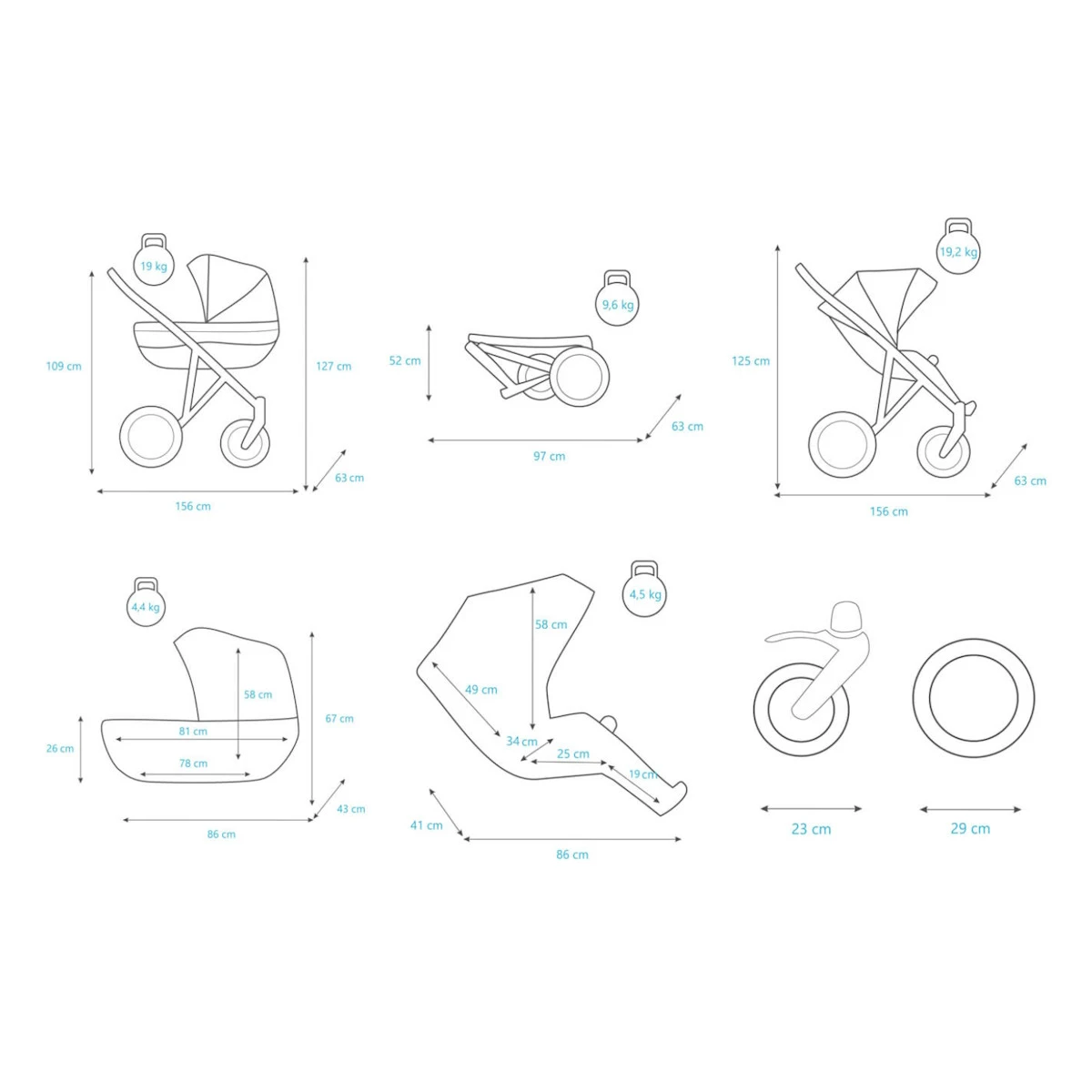 Kunert Booster Black Graphite Tandem Duowagen BO-03-BLACK 20 Kunert Booster Black Graphite Tandem Duowagen BO-03-BLACK - Afbeelding 20