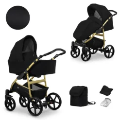 Kunert Mata Gold Black 2-in-1 Combi Kinderwagen MATA-10-GOLD -LiefjesHoek Verkoop kunert mata gold black 2 in 1 combi kinderwagen mata 10 gold 0