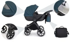 Kunert Talisman Black Pepper 2-in-1 Kinderwagen TA-06-BLACK -LiefjesHoek Verkoop kunert talisman black green 2 in 1 kinderwagen ta 04 black 16 1