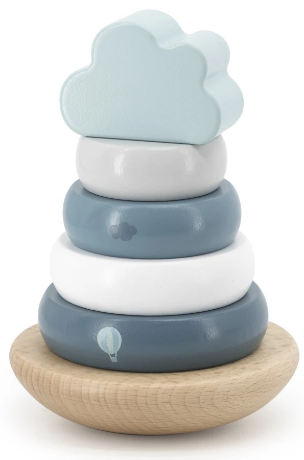 Label Label Blauw Houten Tuimelring Piramide LLWT-25255 1 Label Label Blauw Houten Tuimelring Piramide LLWT-25255