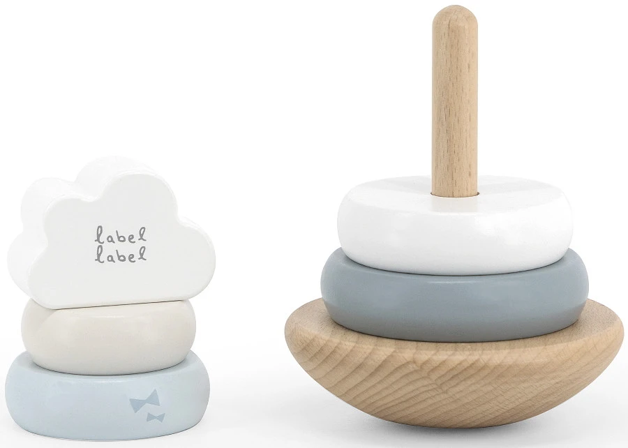 Label Label Lichtblauw Houten Tuimelring Piramide LLWT-25231 2 Label Label Lichtblauw Houten Tuimelring Piramide LLWT-25231 - Afbeelding 2