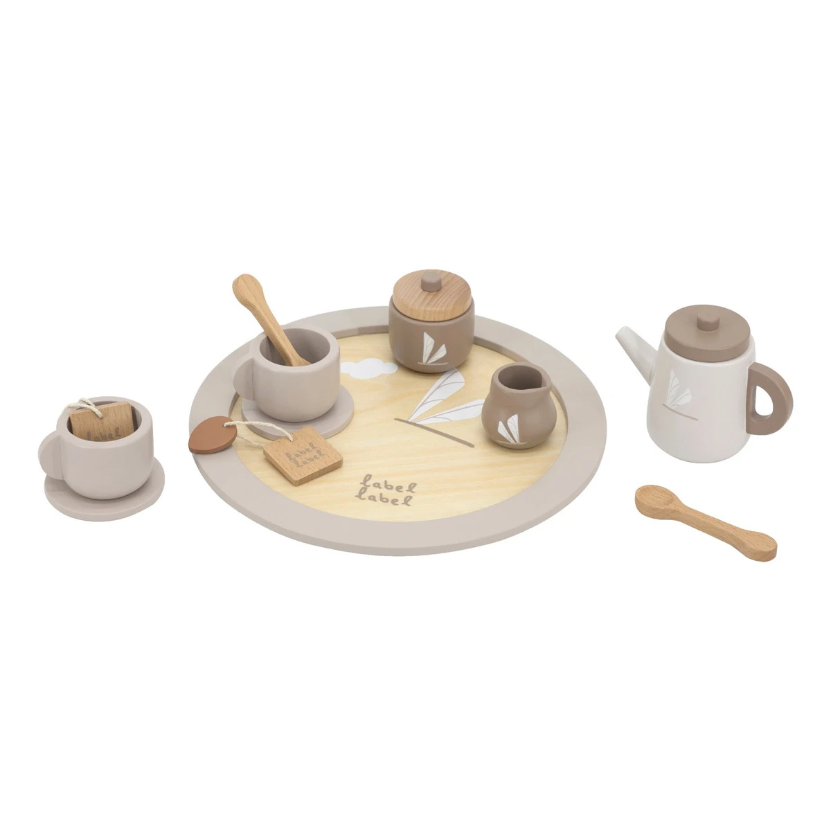 Label Label Nougat Houten Theeservies Set LLWT-37117 1 Label Label Nougat Houten Theeservies Set LLWT-37117