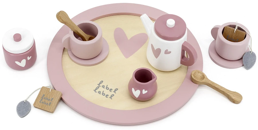 Label Label Roze Houten Theeservies Set LLWT-24838 2 Label Label Roze Houten Theeservies Set LLWT-24838 - Afbeelding 2
