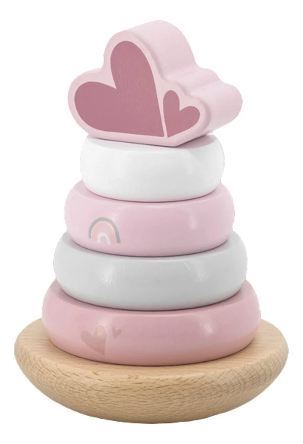 Label Label Roze Houten Tuimelring Piramide LLWT-25224 1 Label Label Roze Houten Tuimelring Piramide LLWT-25224