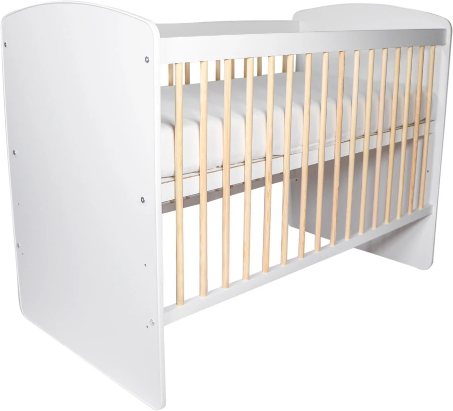 MamaLoes Ledikant Karolina Wit/Naturel 60 X 120 Cm 1 MamaLoes Ledikant Karolina Wit/Naturel 60 X 120 Cm