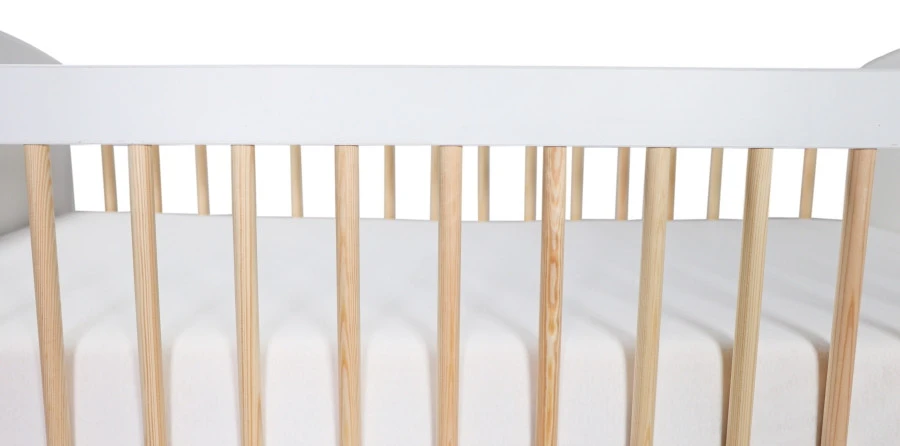 MamaLoes Ledikant Karolina Wit/Naturel 60 X 120 Cm 3 MamaLoes Ledikant Karolina Wit/Naturel 60 X 120 Cm - Afbeelding 3