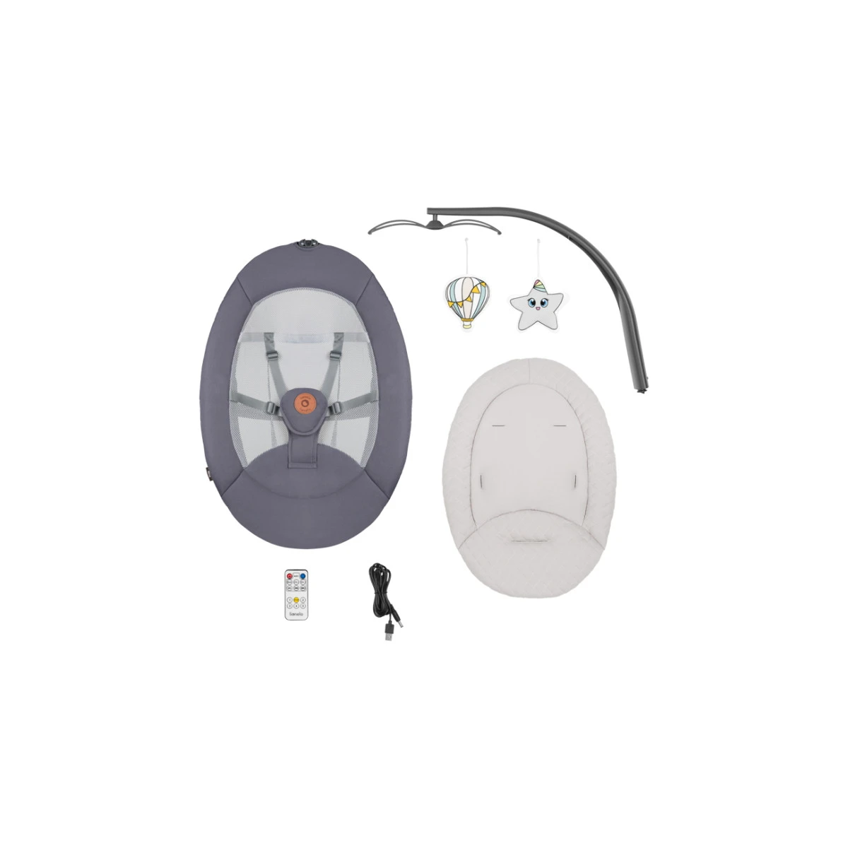 Lionelo Rina Concrete Grey Babyschommel LO-RINA 14 Lionelo Rina Concrete Grey Babyschommel LO-RINA - Afbeelding 14