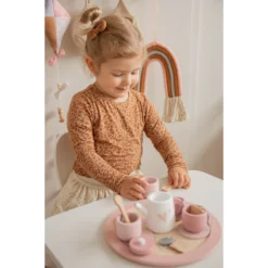 Label Label Roze Houten Theeservies Set LLWT-24838 -LiefjesHoek Verkoop llwt 24838 5420067924838 tea set pink 01