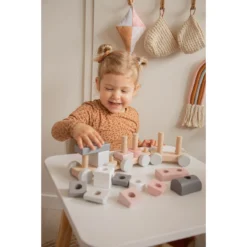 Label Label Roze Houten Speelgoed Trein LLWT-25163 -LiefjesHoek Verkoop llwt 25163 5420067925163 stacking train pink 04