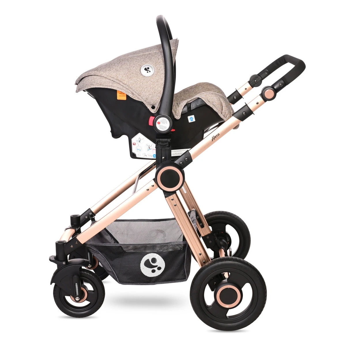 Lorelli Alexa Pearl Beige 3-in-1 Combi Kinderwagen Incl. Autostoel 1002129-2182D - Afbeelding 9