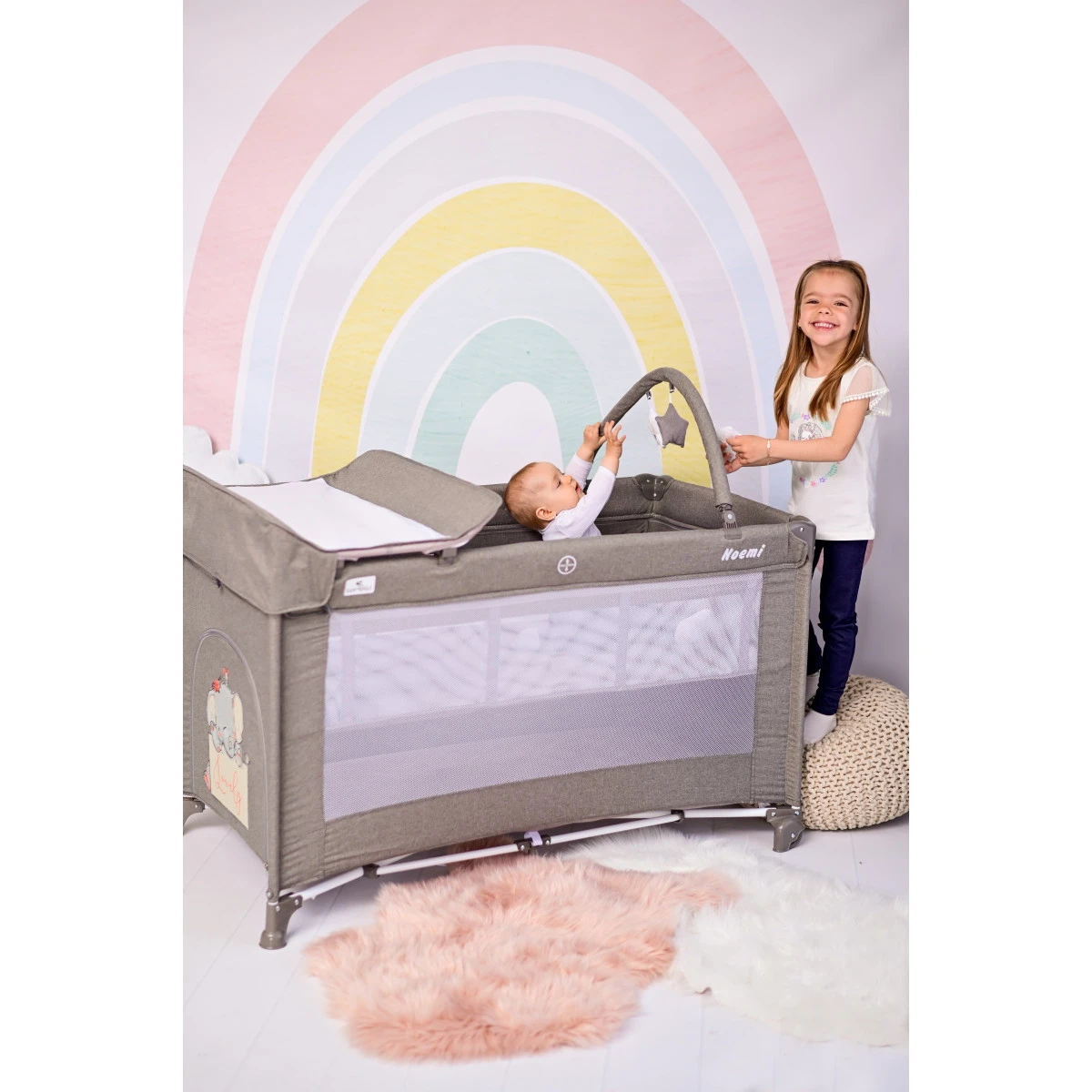 Lorelli Noemi Plus Cool Grey Star Campingbed Met Bodemverhoger 1008056-2216 11 Lorelli Noemi Plus Cool Grey Star Campingbed Met Bodemverhoger 1008056-2216 - Afbeelding 11