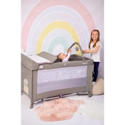 Lorelli Noemi Plus Fog Beige Star Campingbed Met Bodemverhoger 1008056-2217 -LiefjesHoek Verkoop lorelli noemi plus campingbed met bodemverhoger 1008056 12 1