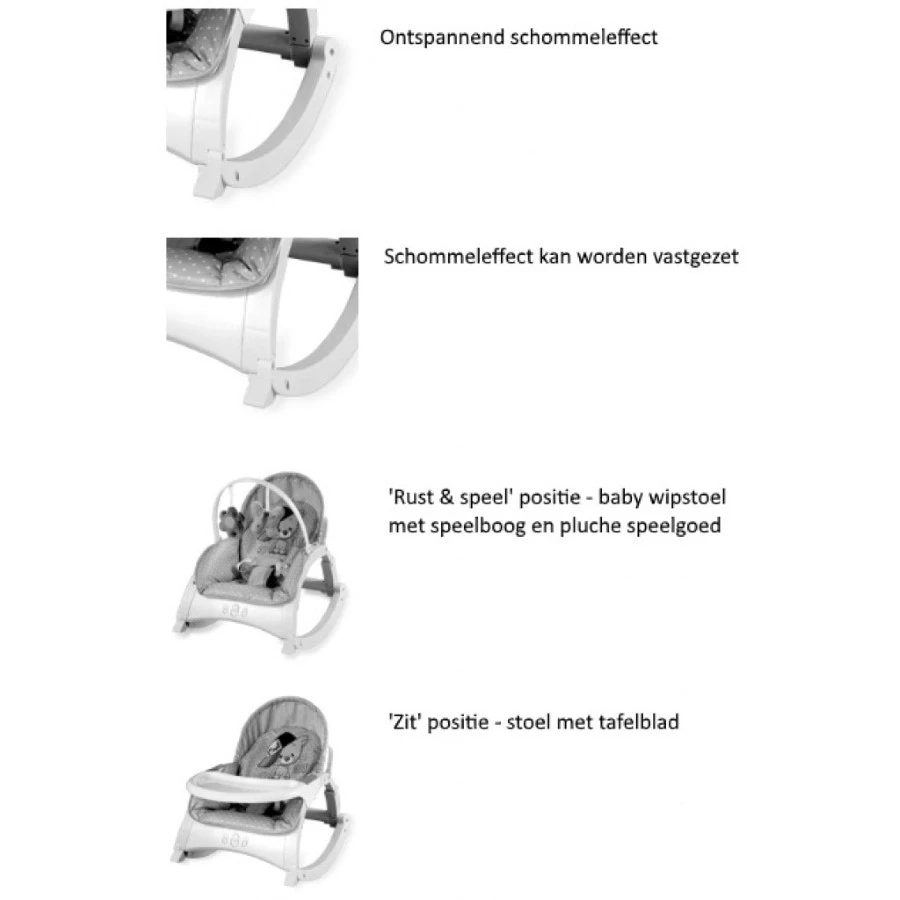 Lorelli Alex Frosty Green Stars Baby Rocker Wipstoel 1011012-2146 6 Lorelli Alex Frosty Green Stars Baby Rocker Wipstoel 1011012-2146 - Afbeelding 6