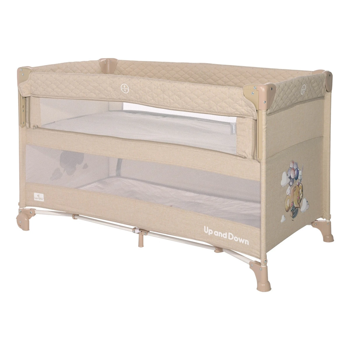 Lorelli Up And Down Fog Beige Flying Friends Campingbedje Incl. Bodemverhoger 1008006-2371 1 Lorelli Up And Down Fog Beige Flying Friends Campingbedje Incl. Bodemverhoger 1008006-2371