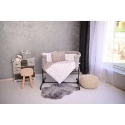 Lorelli Eva Abstract Leaves Grey/Beige 5-delige Set Voor Wieg En Ledikant 2080114-5001 -LiefjesHoek Verkoop lorelli wieg en ledikant set 5