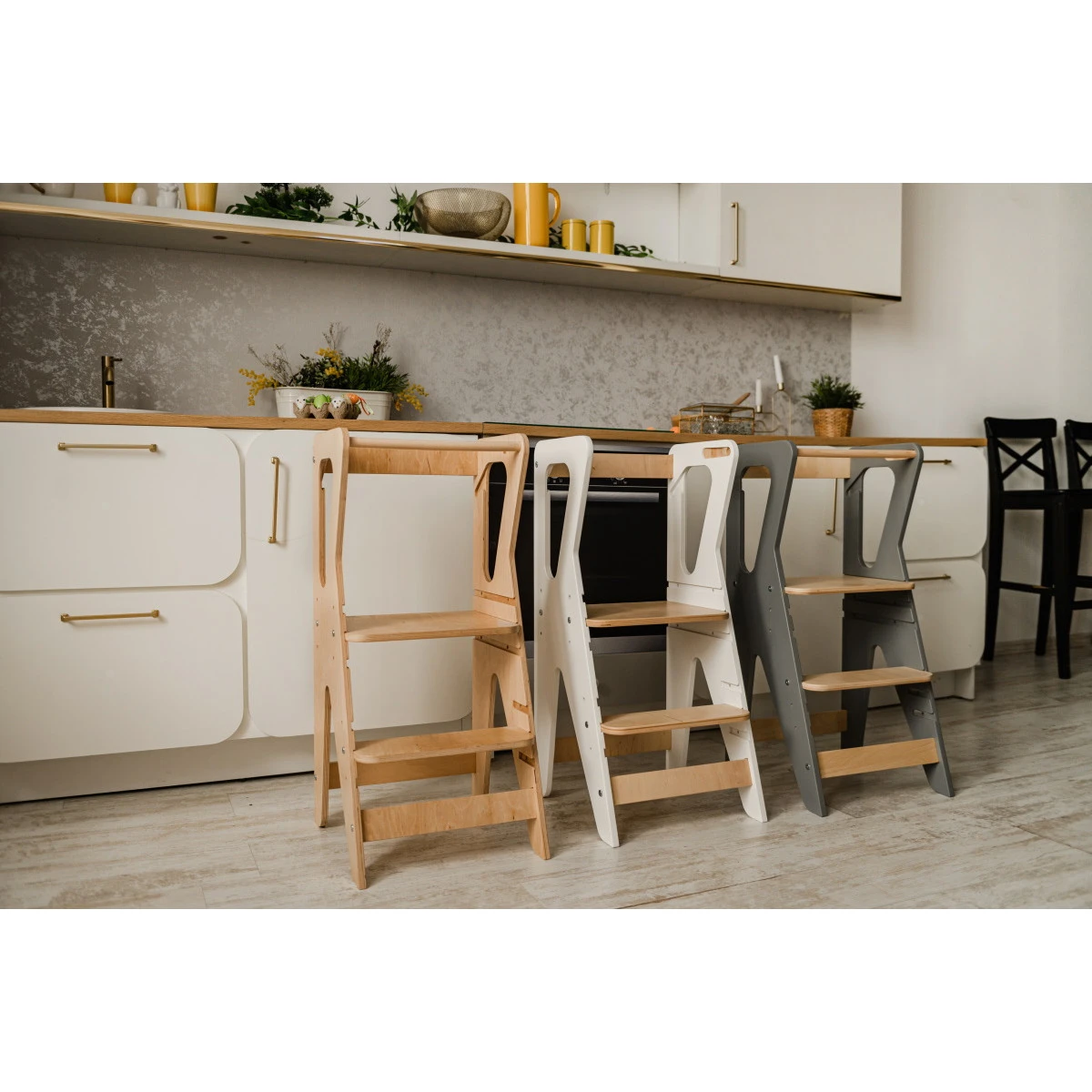 Luna Toys Wit Houten Leertoren Keukenhulp LU-00552 6 Luna Toys Wit Houten Leertoren Keukenhulp LU-00552 - Afbeelding 6