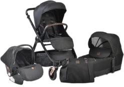 Cangaroo Macan Black 3-in-1 Combi Kinderwagen Incl. Autostoel 2826