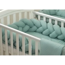 MamaLoes Amy Ajour Stonegreen 210 Cm Braided Bedbumper 84270 -LiefjesHoek Verkoop mamaloes amy ajour stonegreen 210 cm braided bedbumper 84270 5