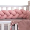 MamaLoes Amy Pure Roze 210 Cm Braided Bedbumper 80074