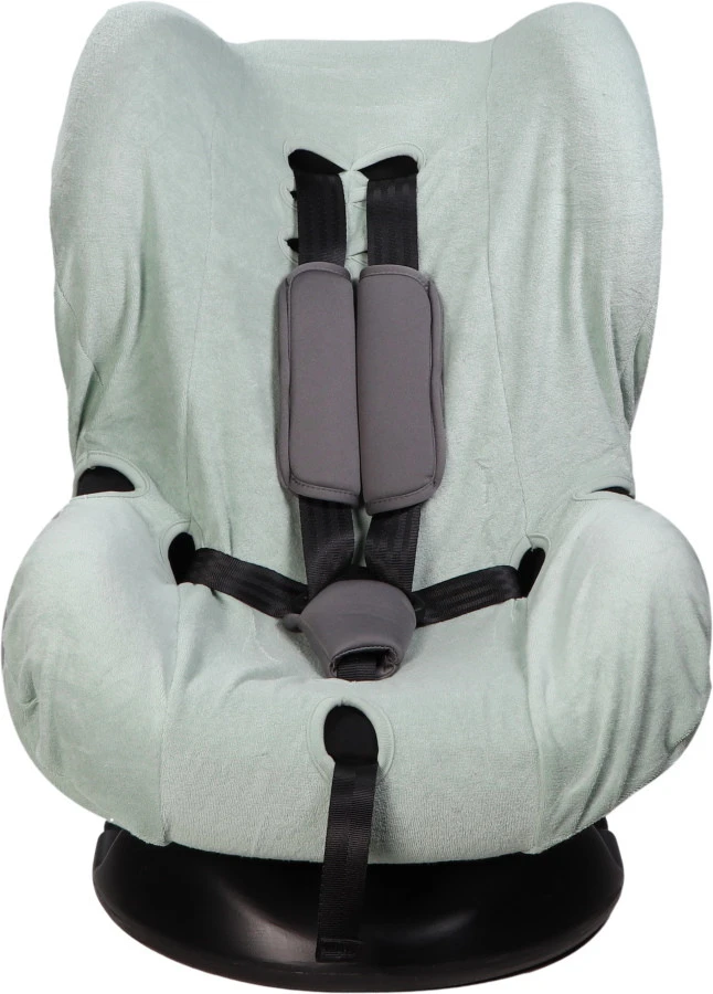 MamaLoes Badstof Stone Green Groep 1+ Autostoelhoes ML6387 1 MamaLoes Badstof Stone Green Groep 1+ Autostoelhoes ML6387