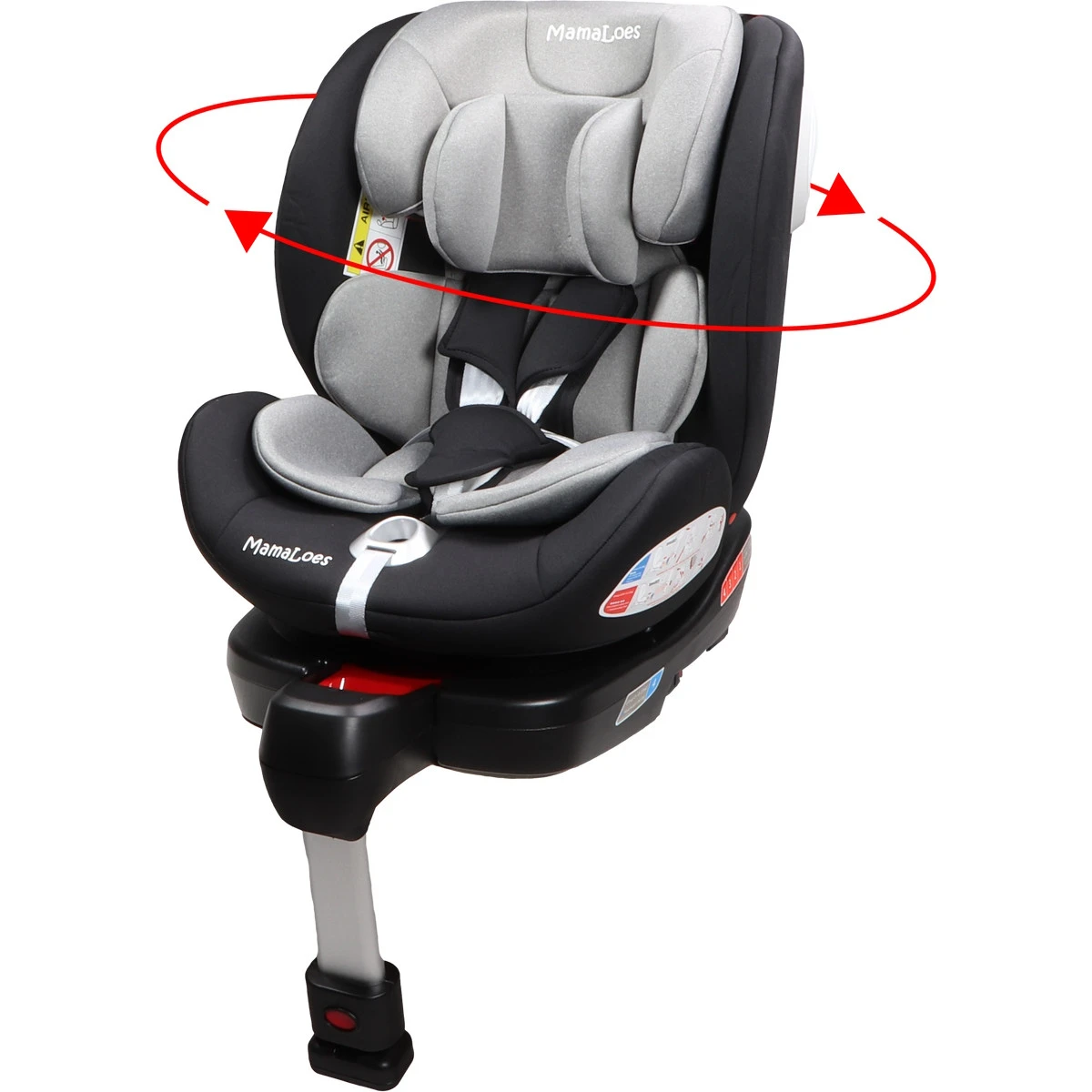 MamaLoes Max Grijs/Zwart 360° Isofix Autostoel 0-36kg ML050214