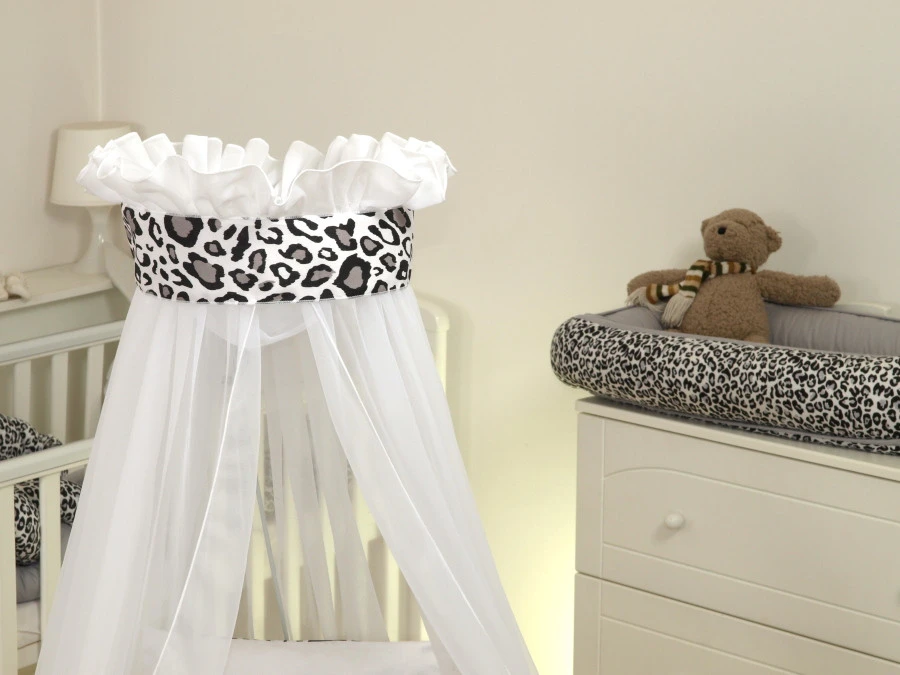 MamaLoes Panter Grijs Deluxe Wit Baby Wiegje 80749 4 MamaLoes Panter Grijs Deluxe Wit Baby Wiegje 80749 - Afbeelding 4