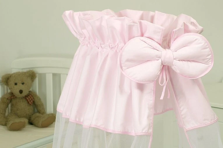 MamaLoes Royal Zacht Roze Voile Baby Wiegje 66757 2 MamaLoes Royal Zacht Roze Voile Baby Wiegje 66757 - Afbeelding 2