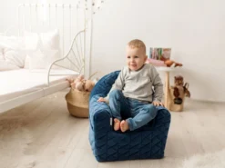 Albero Mio Velvet Navy Kinderfauteuil -LiefjesHoek Verkoop mamaloes velvet navy kinderfauteuil 2