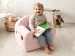 Albero Mio Velvet Roze Kinderfauteuil -LiefjesHoek Verkoop mamaloes velvet roze kinderfauteuil 2